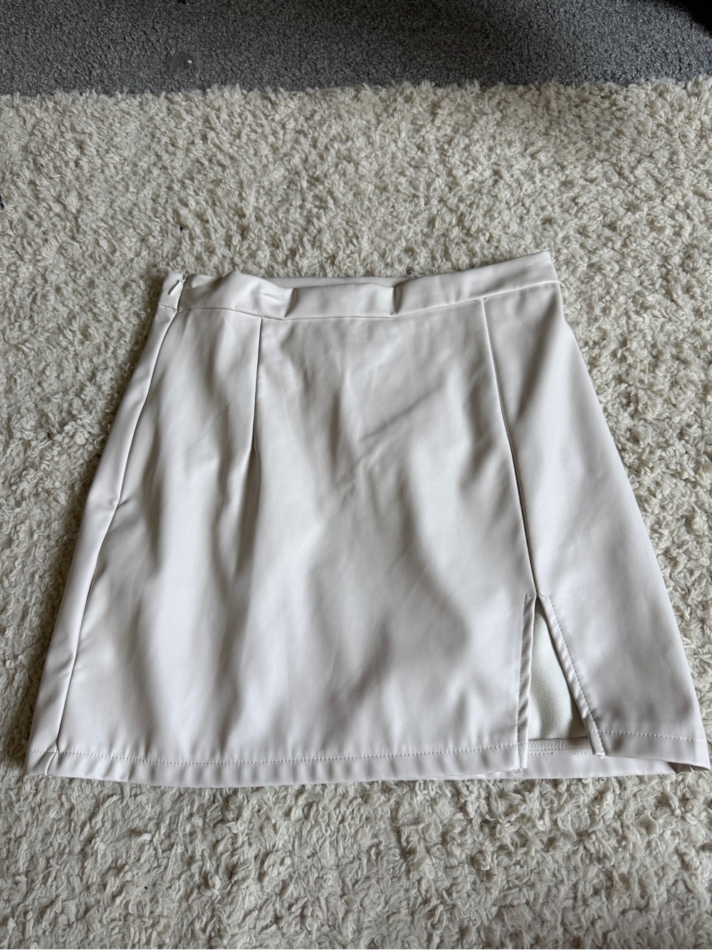 H&M Cream Mini Skirt with Front Slit